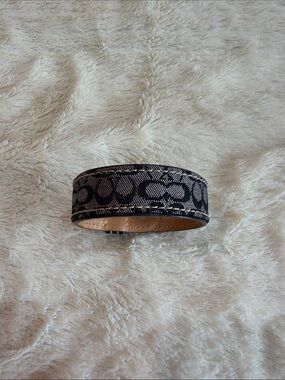 Coach Black Signature Canvas Logo Bracelet